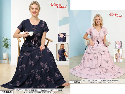 Dn 1974-1983 Ghagri Ruchee Fashion Rayon Night Gowns Manufacturer Ahmedabad