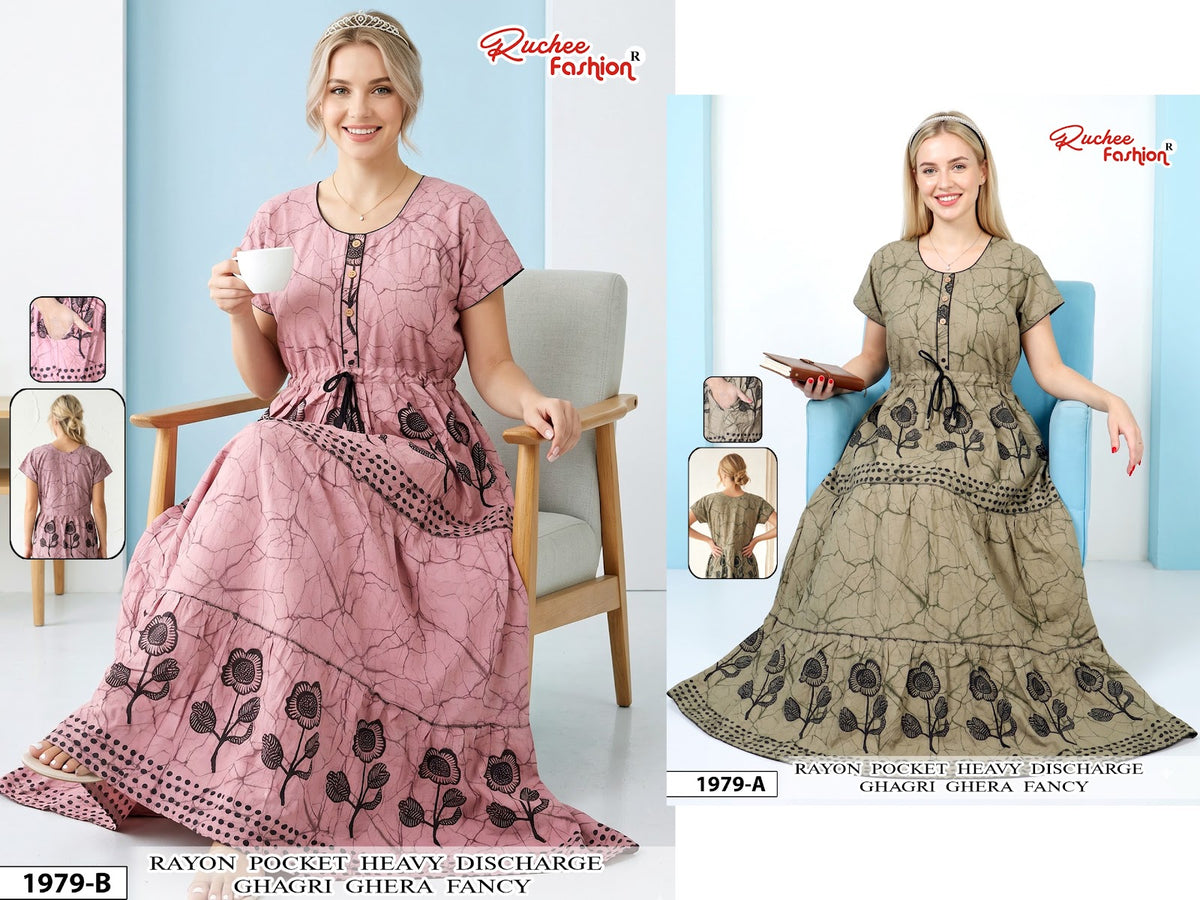 Dn 1974-1983 Ghagri Ruchee Fashion Rayon Night Gowns Manufacturer Ahmedabad
