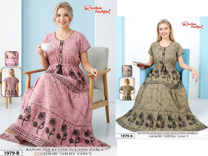 Dn 1974-1983 Ghagri Ruchee Fashion Rayon Night Gowns Manufacturer Ahmedabad
