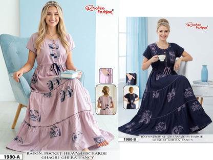Dn 1974-1983 Ghagri Ruchee Fashion Rayon Night Gowns Manufacturer Ahmedabad