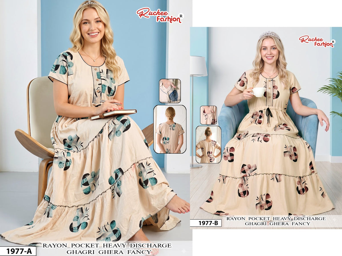 Dn 1974-1983 Ghagri Ruchee Fashion Rayon Night Gowns Manufacturer Ahmedabad