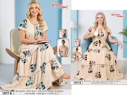 Dn 1974-1983 Ghagri Ruchee Fashion Rayon Night Gowns Manufacturer Ahmedabad