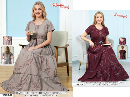 Dn 1974-1983 Ghagri Ruchee Fashion Rayon Night Gowns Manufacturer Ahmedabad