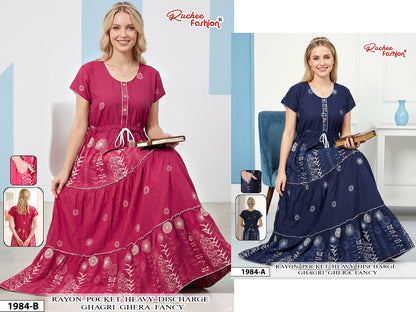 Dn 1982-1986 Ghagri Ruchee Fashion Rayon Night Gowns Supplier Ahmedabad