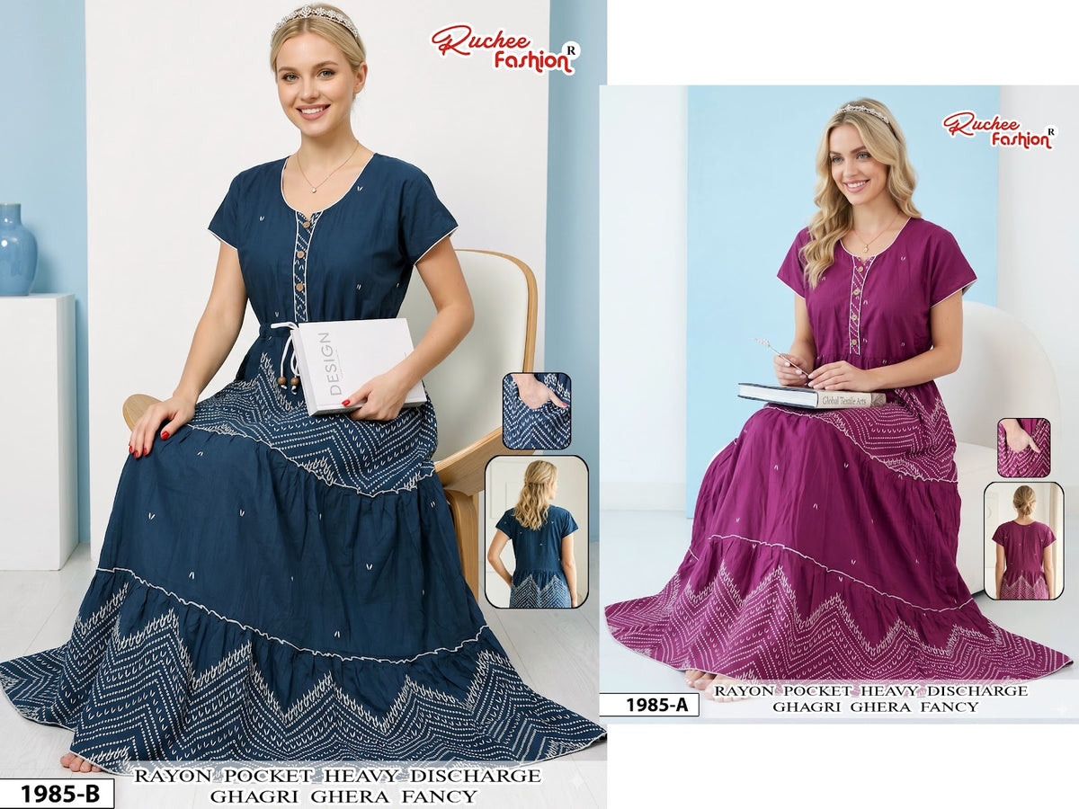 Dn 1982-1986 Ghagri Ruchee Fashion Rayon Night Gowns Supplier Ahmedabad