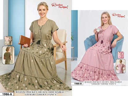 Dn 1982-1986 Ghagri Ruchee Fashion Rayon Night Gowns Supplier Ahmedabad