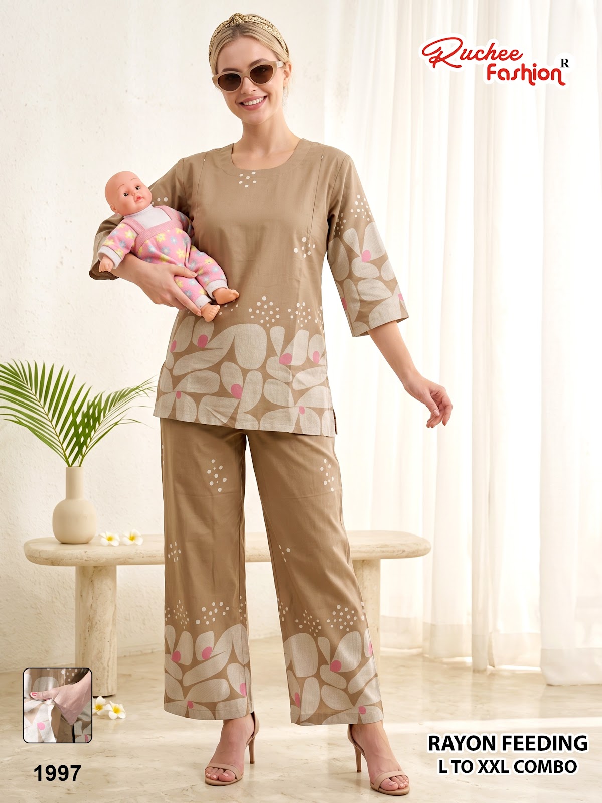 Dn 1992-2001 Ruchee Fashion Rayon Feeding Co-Ord Set Wholesaler Gujarat