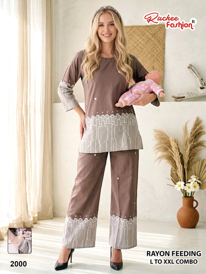 Dn 1992-2001 Ruchee Fashion Rayon Feeding Co-Ord Set Wholesaler Gujarat