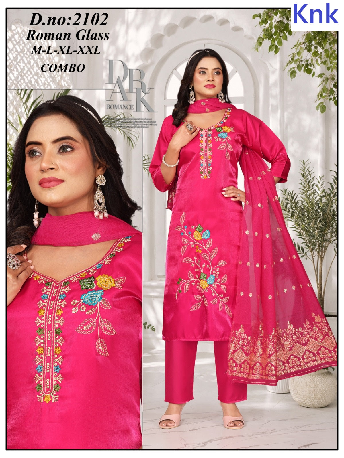 Dn 2101-2103 Knk Roman Readymade Pant Style Suits Supplier Gujarat