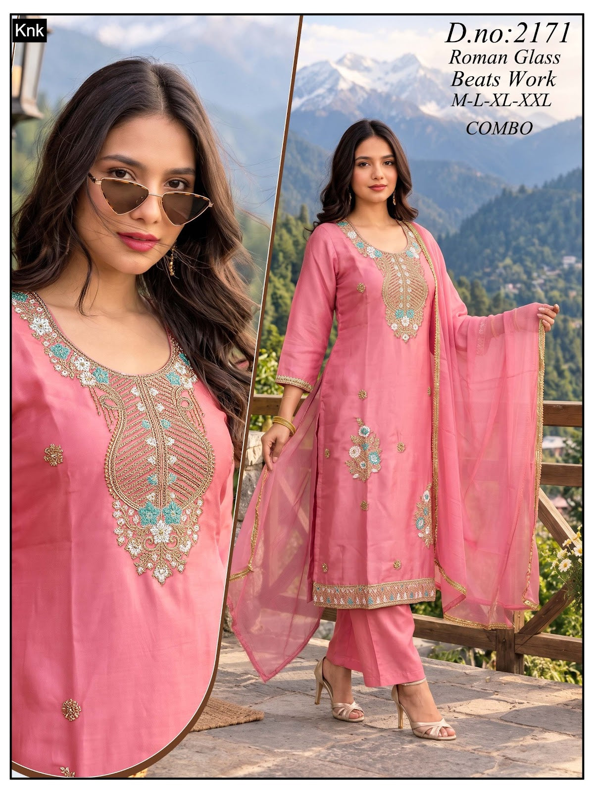 Dn 2171-2172 Knk Roman Readymade Pant Style Suits Exporter