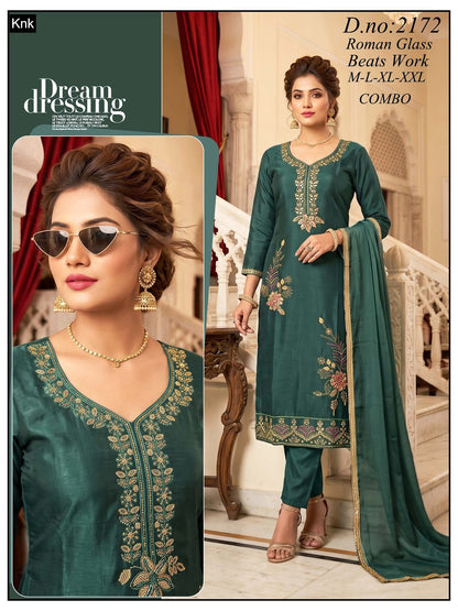 Dn 2171-2172 Knk Roman Readymade Pant Style Suits Exporter