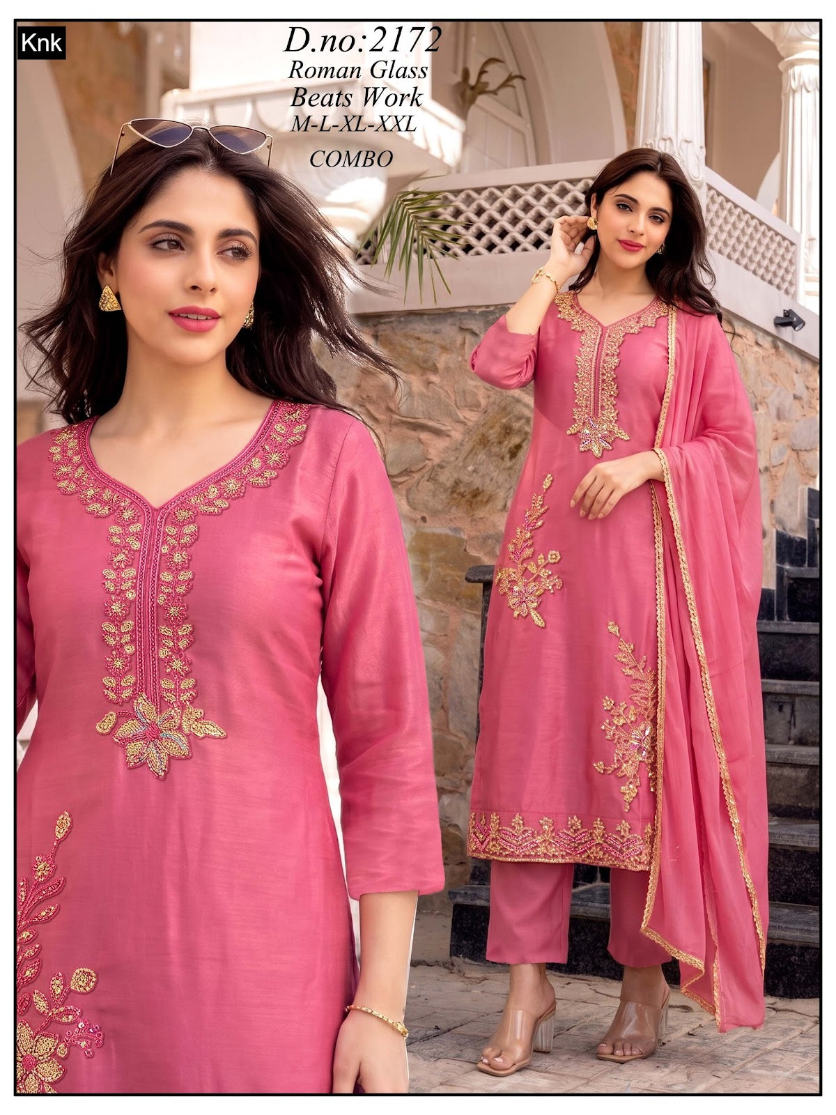 Dn 2171-2172 Knk Roman Readymade Pant Style Suits Exporter