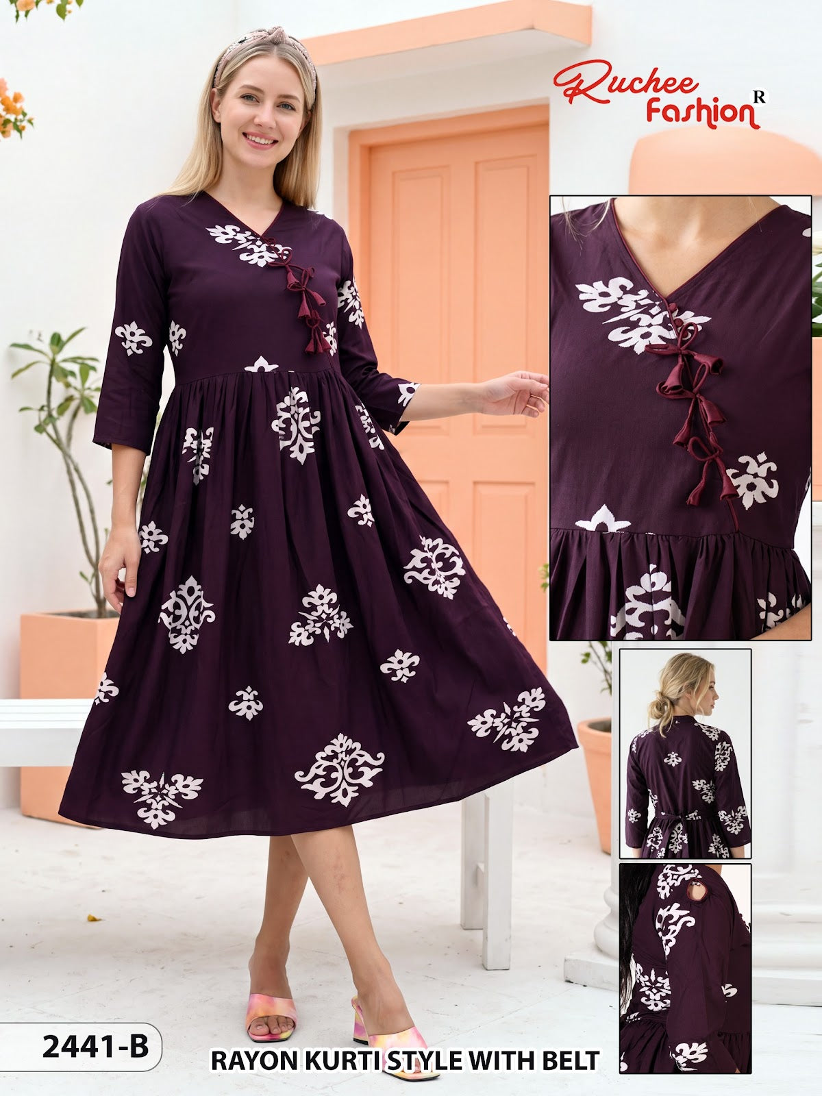Dn 2436-2442 Ruchee Fashion Rayon Anarkali Kurtis Manufacturer