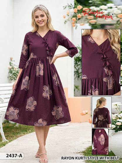 Dn 2436-2442 Ruchee Fashion Rayon Anarkali Kurtis Manufacturer