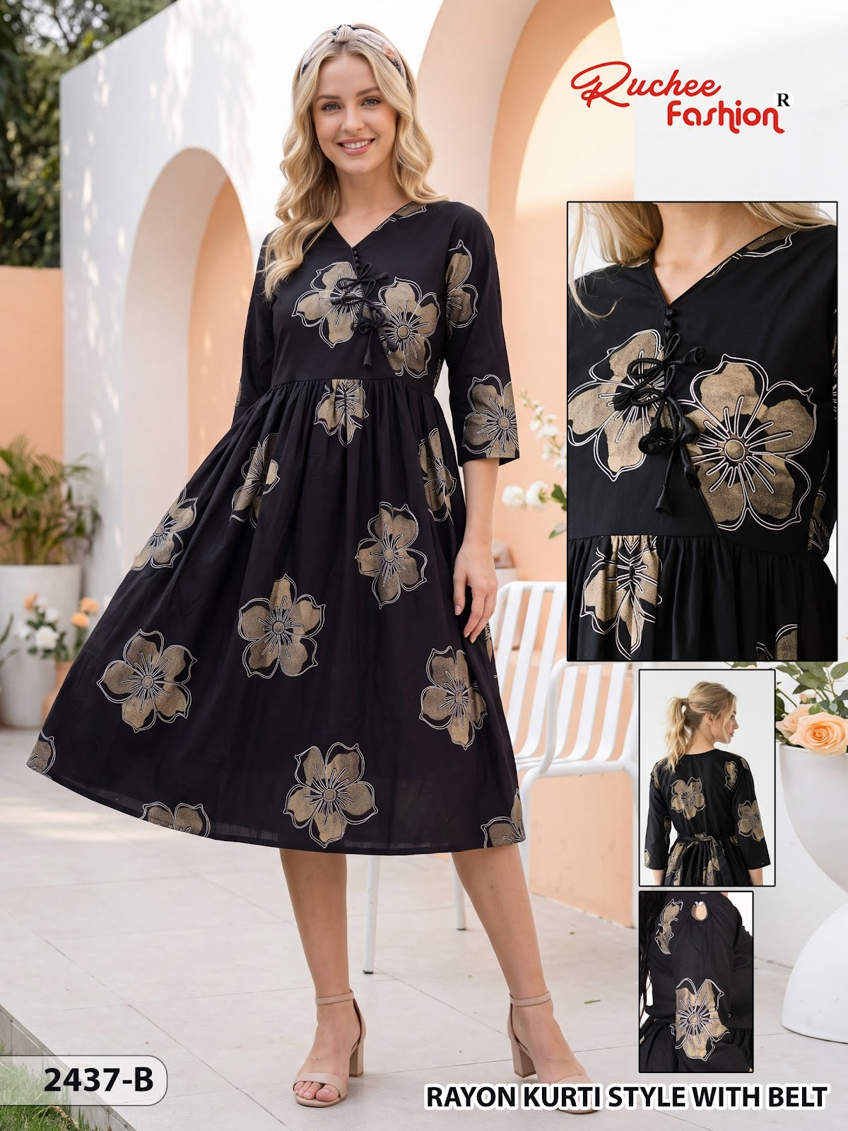 Dn 2436-2442 Ruchee Fashion Rayon Anarkali Kurtis Manufacturer