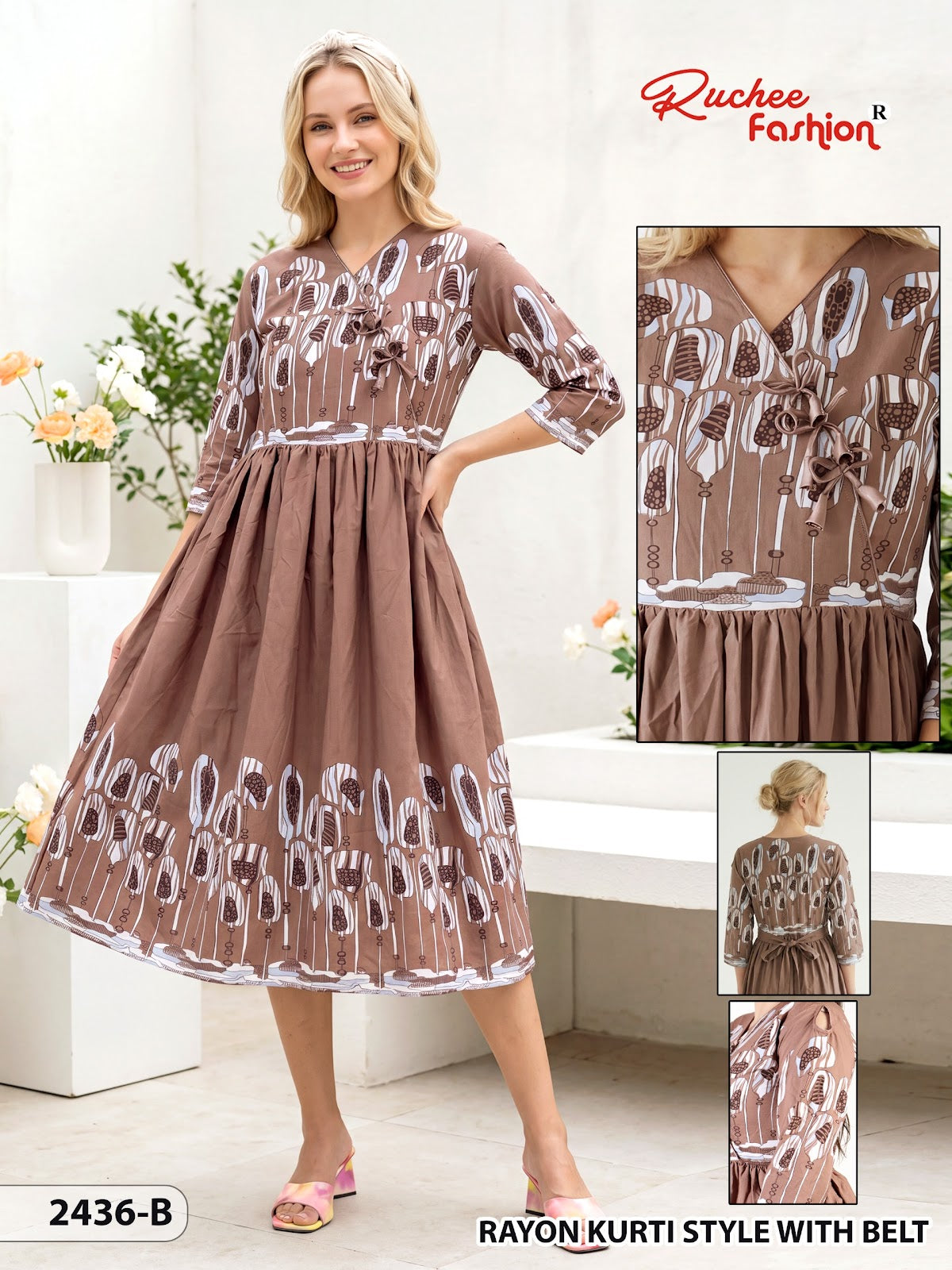 Dn 2436-2442 Ruchee Fashion Rayon Anarkali Kurtis Manufacturer