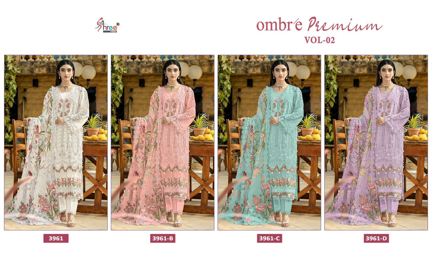 Dn 3961 Ombre Premium Vol 2 Color Collection Shree Fabs Cotton Pakistani Salwar Suits Wholesaler India