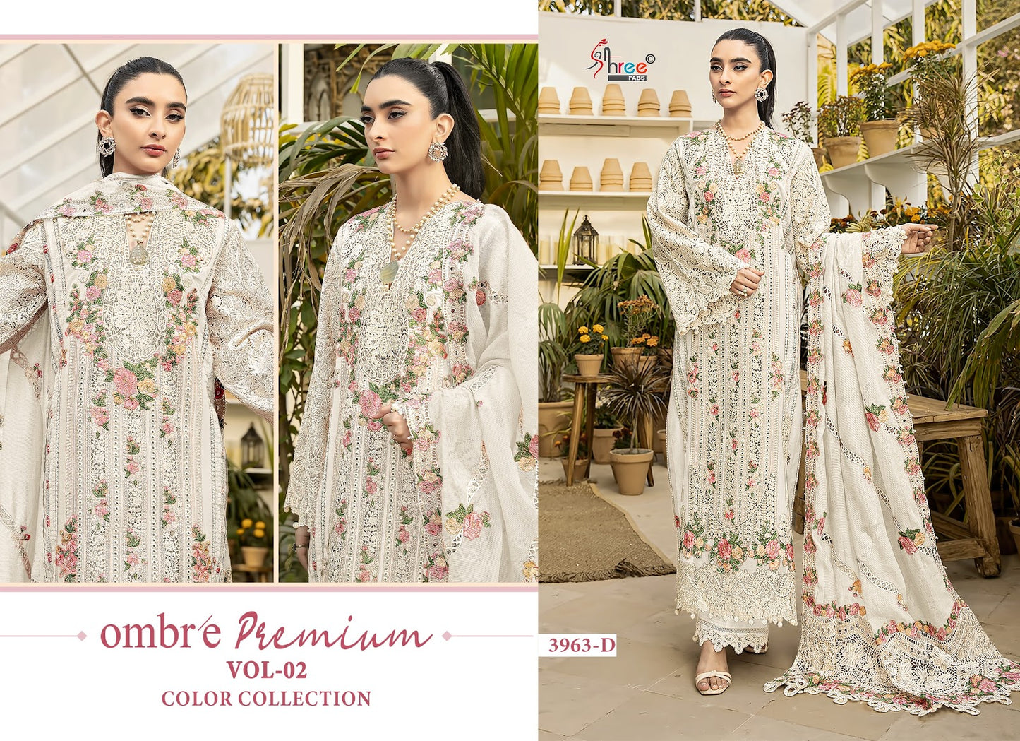 Dn 3963 Ombre Premium Vol 2 Color Collection Shree Fabs Cotton Pakistani Salwar Suits Wholesale
