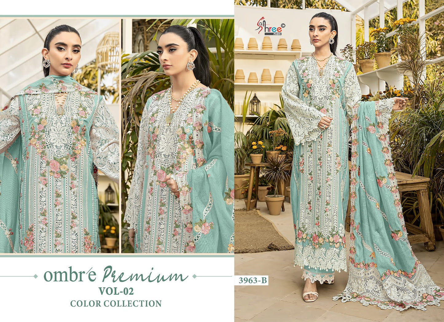 Dn 3963 Ombre Premium Vol 2 Color Collection Shree Fabs Cotton Pakistani Salwar Suits Wholesale