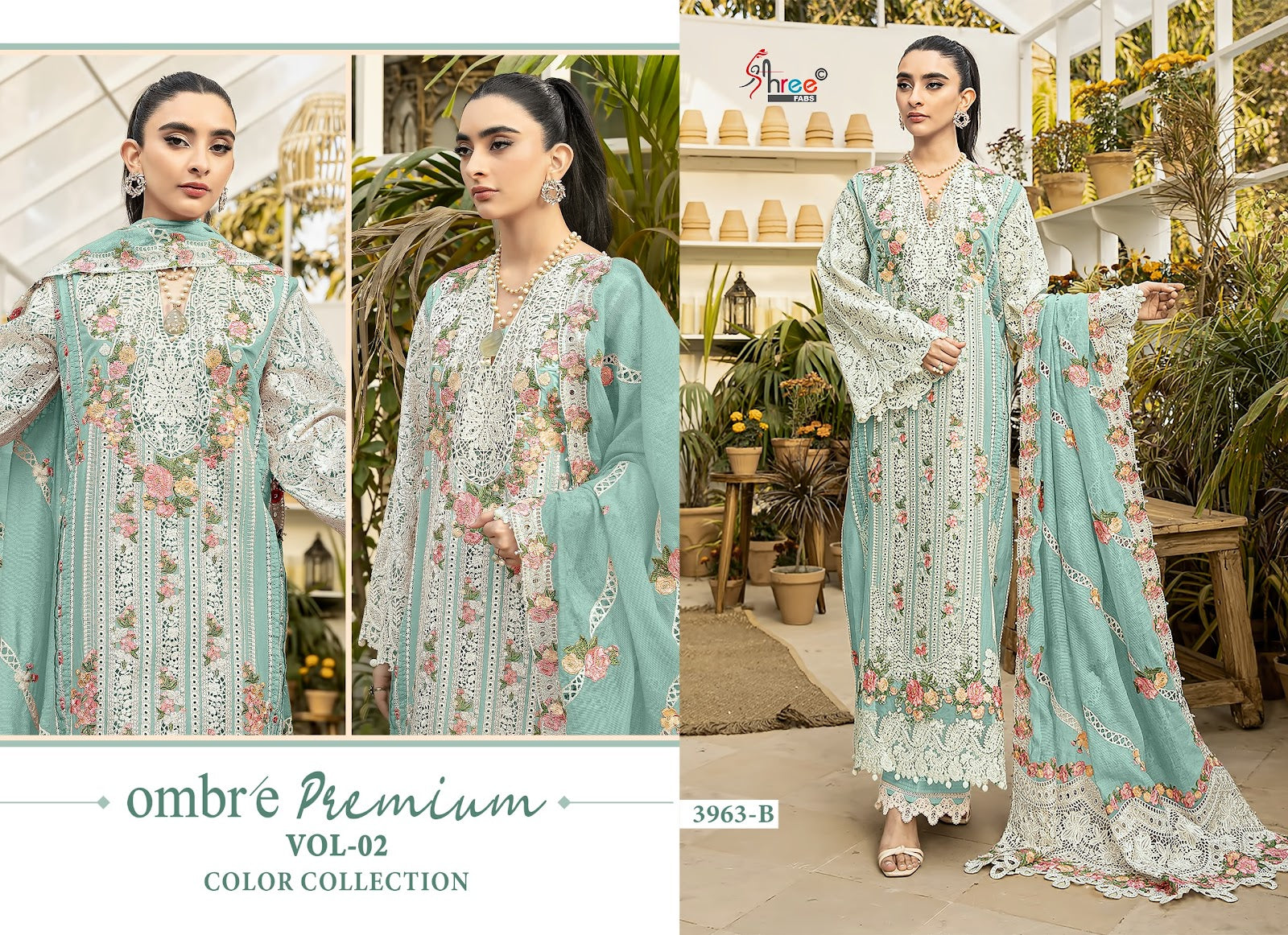 Dn 3963 Ombre Premium Vol 2 Color Collection Shree Fabs Cotton Pakistani Salwar Suits Wholesale