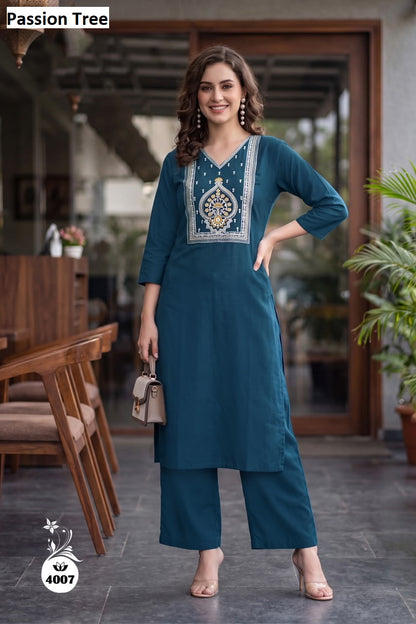 Dn 4005-4010 Passion Tree Dhabu Cotton Kurti Plazzo Set Exporter Gujarat