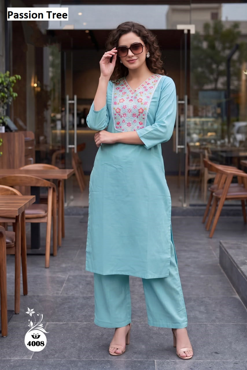 Dn 4005-4010 Passion Tree Dhabu Cotton Kurti Plazzo Set Exporter Gujarat