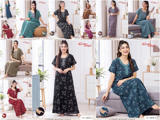 Dn 4050-4053 Ruchee Fashion Alpine Night Gowns Supplier Ahmedabad