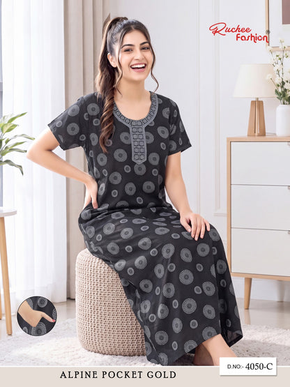 Dn 4050-4053 Ruchee Fashion Alpine Night Gowns Supplier Ahmedabad