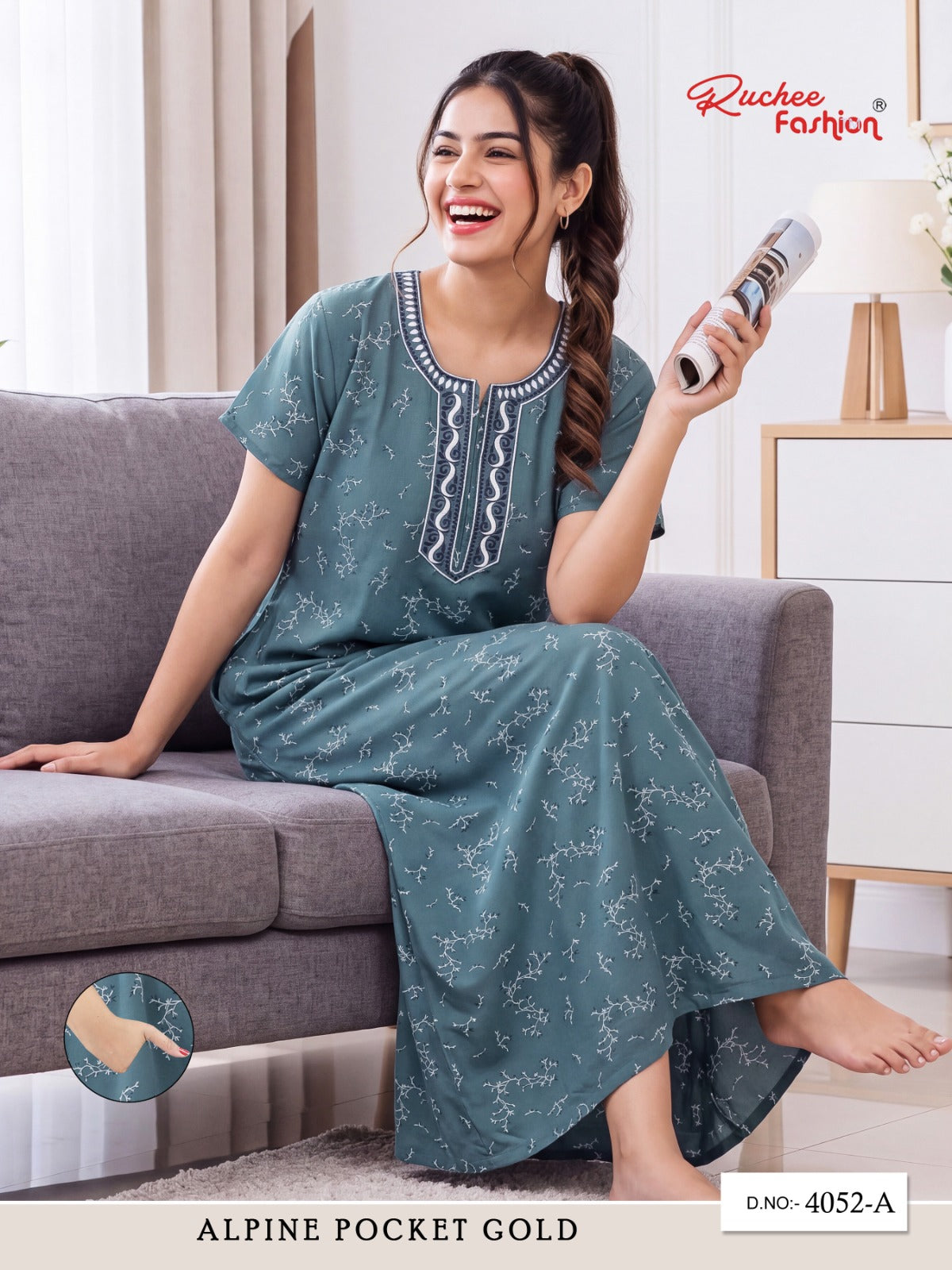 Dn 4050-4053 Ruchee Fashion Alpine Night Gowns Supplier Ahmedabad