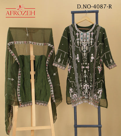 Dn 4087 Abcd Afrozeh Chiffon Pakistani Readymade Suits Supplier India