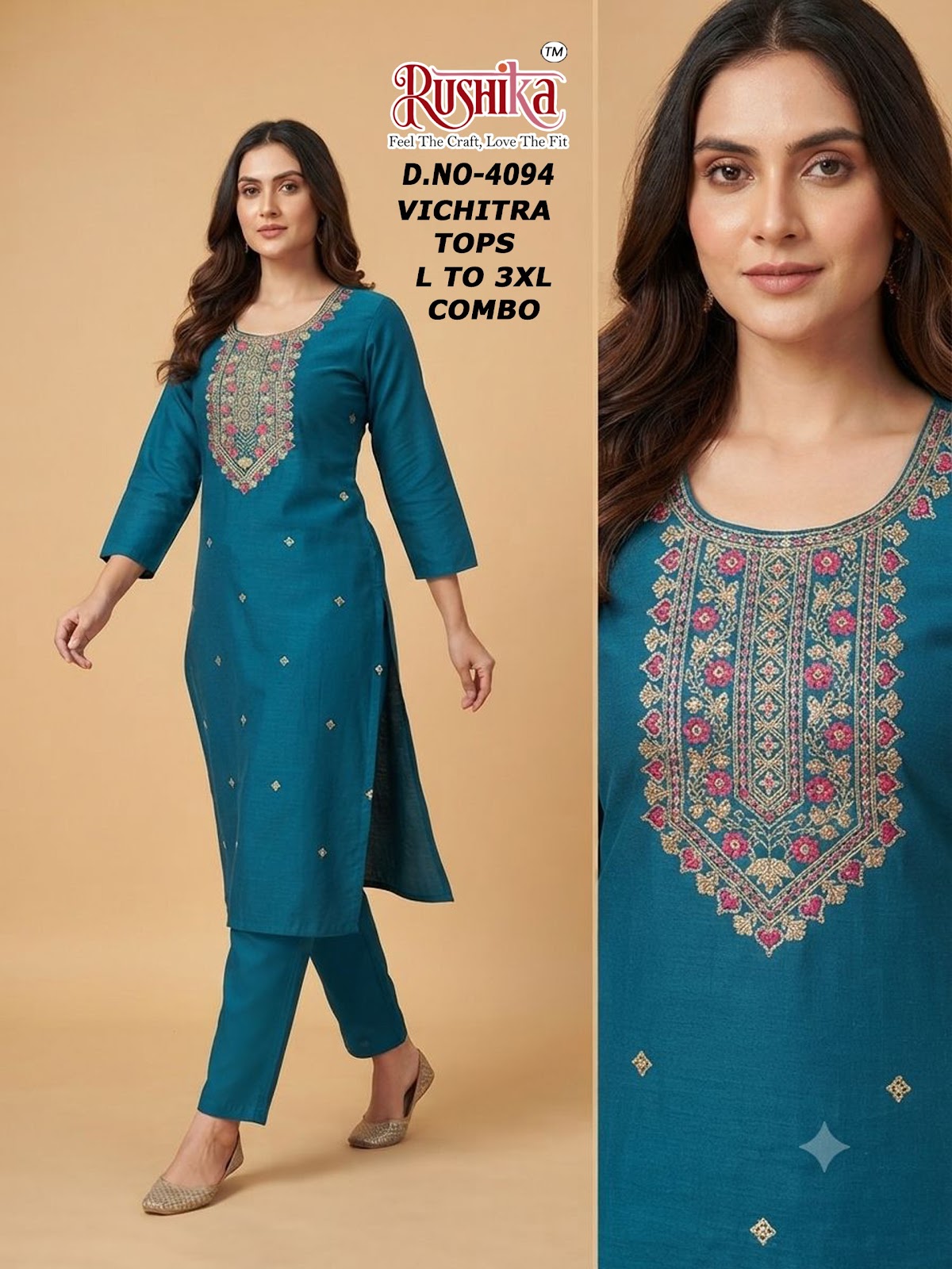 Dn 4092-4111 Rushika Vichitra Knee Length Kurtis Wholesale Rate