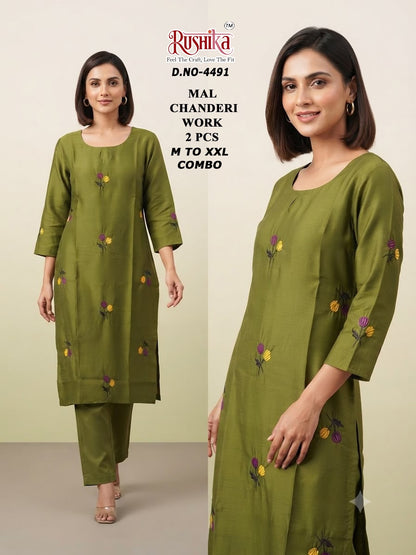 Dn 4482-4493 Rushika Chanderi Co Ord Set Exporter India