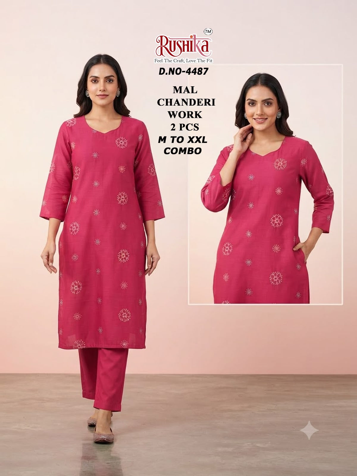 Dn 4482-4493 Rushika Chanderi Co Ord Set Exporter India