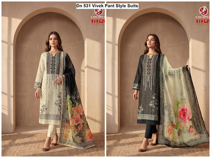 Dn 531 Vivek Pure Maslin Pant Style Suits Wholesaler Gujarat