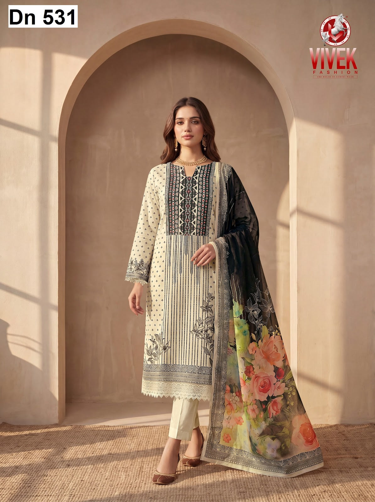 Dn 531 Vivek Pure Maslin Pant Style Suits Wholesaler Gujarat