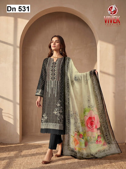 Dn 531 Vivek Pure Maslin Pant Style Suits Wholesaler Gujarat