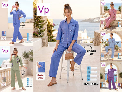 Dn 5466 Front Open Vp Denim Co Ord Set Manufacturer Gujarat