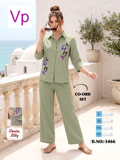 Dn 5466 Front Open Vp Denim Co Ord Set Manufacturer Gujarat