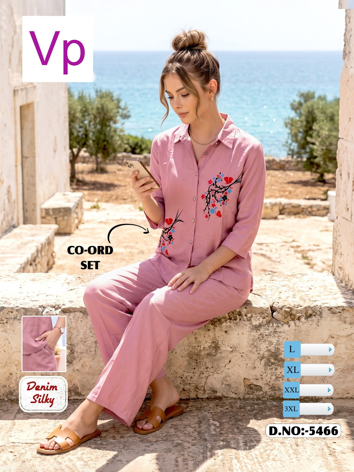 Dn 5466 Front Open Vp Denim Co Ord Set Manufacturer Gujarat