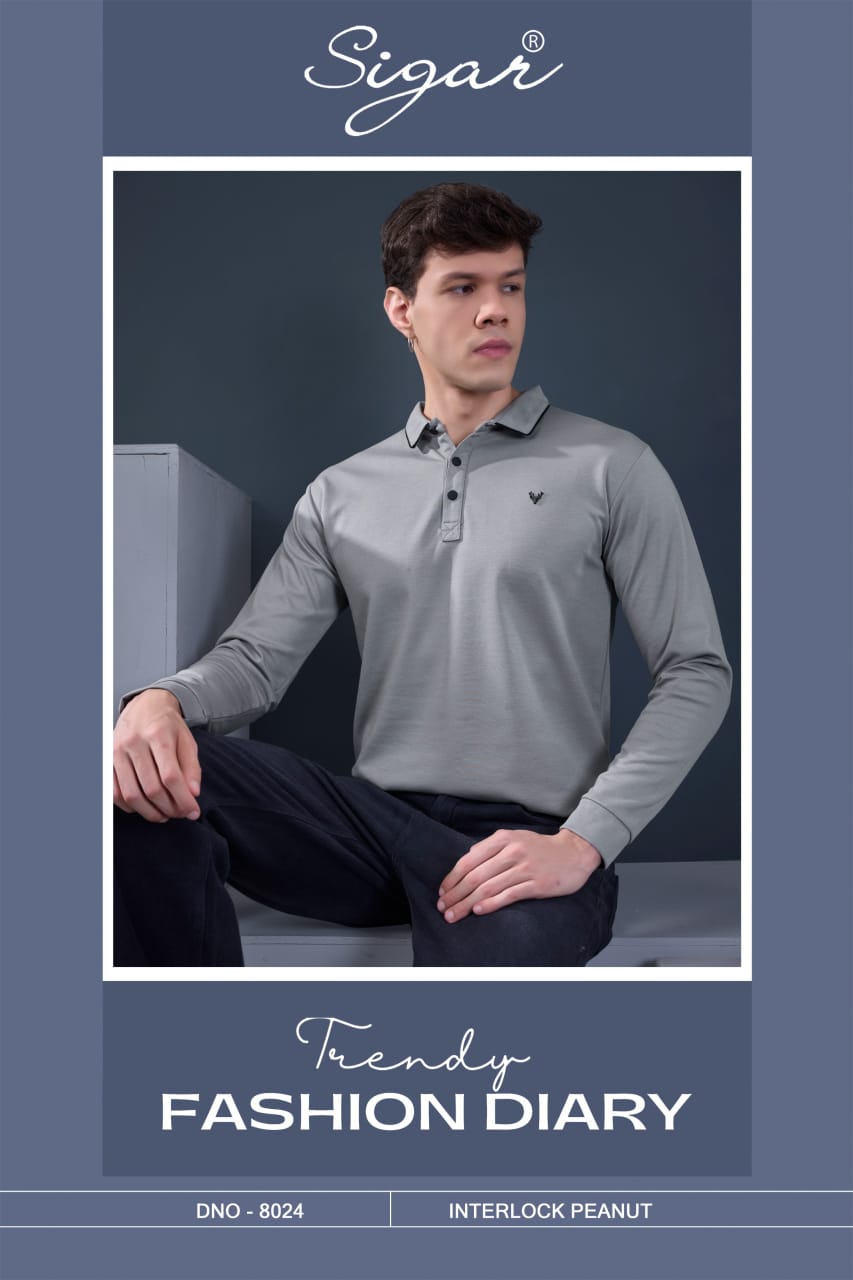 Dn 8024 Full Sleeves Sigar Interlock Mens Tshirts Exporter