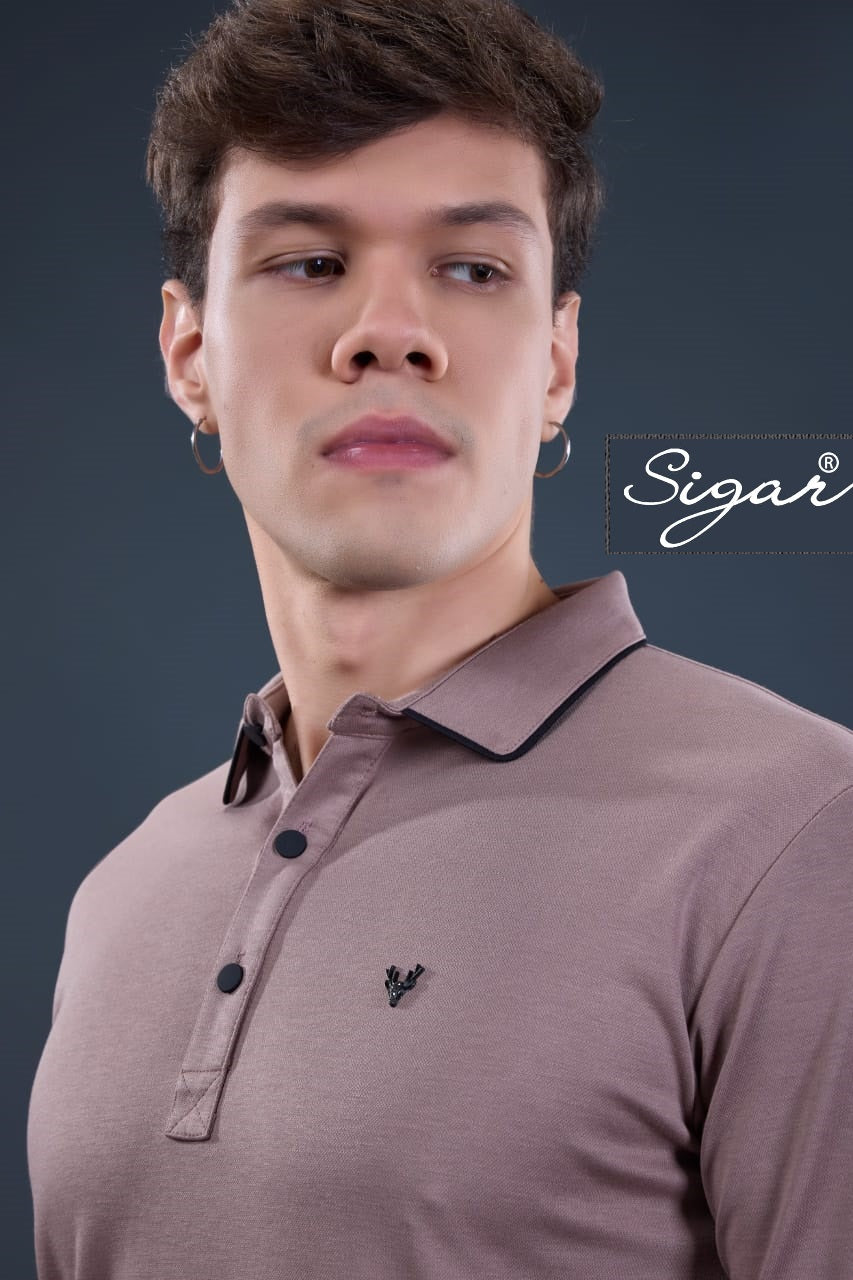 Dn 8024 Full Sleeves Sigar Interlock Mens Tshirts Exporter