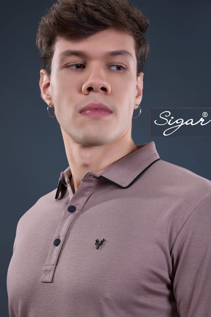 Dn 8024 Full Sleeves Sigar Interlock Mens Tshirts Exporter