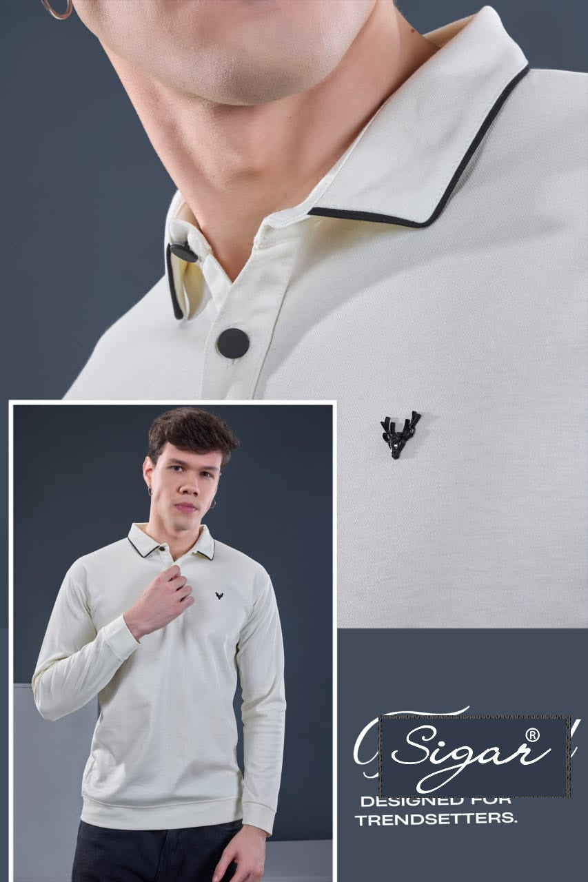 Dn 8024 Full Sleeves Sigar Interlock Mens Tshirts Exporter