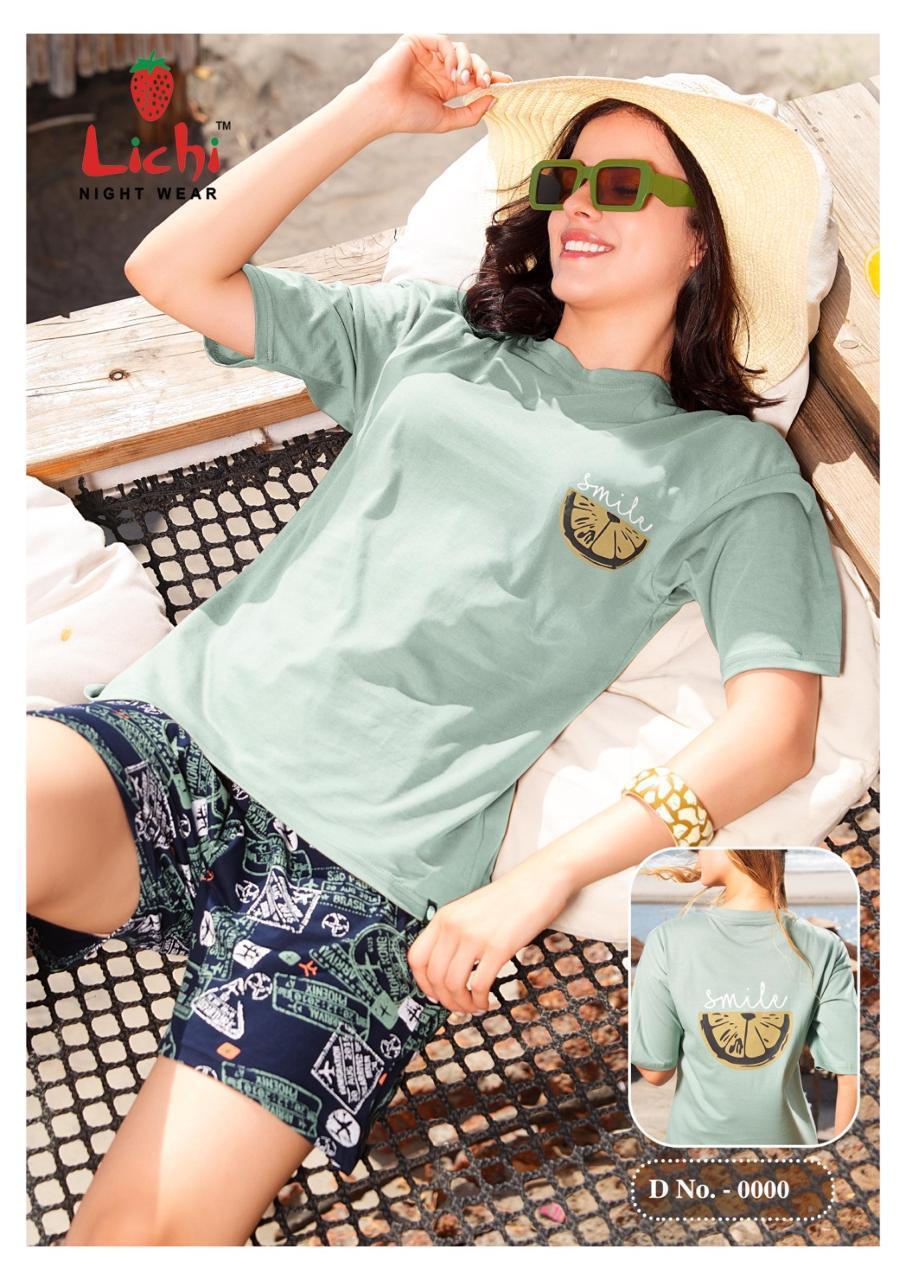 Dno 0000 Plain Print Lichi Cotton Shorts Night Suits Wholesaler India