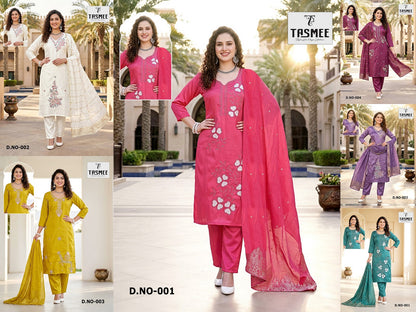 Dno 001-003 Tasmee Roman Readymade Pant Style Suits Supplier Ahmedabad