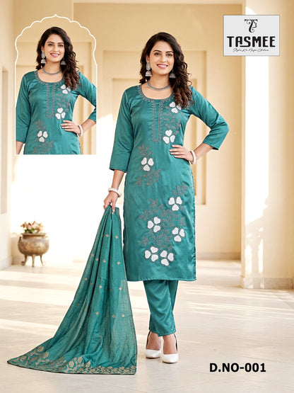 Dno 001-003 Tasmee Roman Readymade Pant Style Suits Supplier Ahmedabad