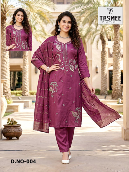 Dno 001-003 Tasmee Roman Readymade Pant Style Suits Supplier Ahmedabad
