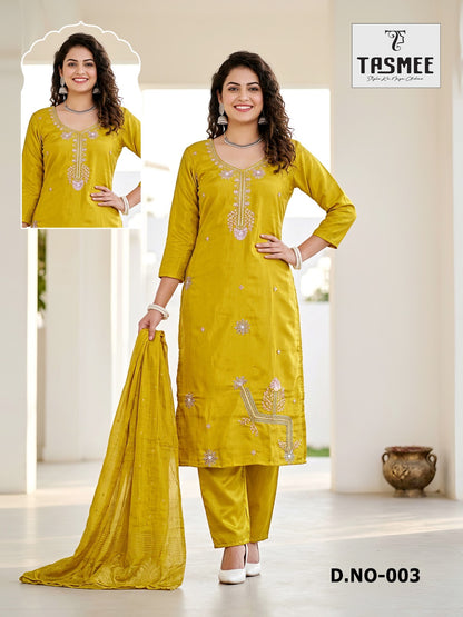 Dno 001-003 Tasmee Roman Readymade Pant Style Suits Supplier Ahmedabad