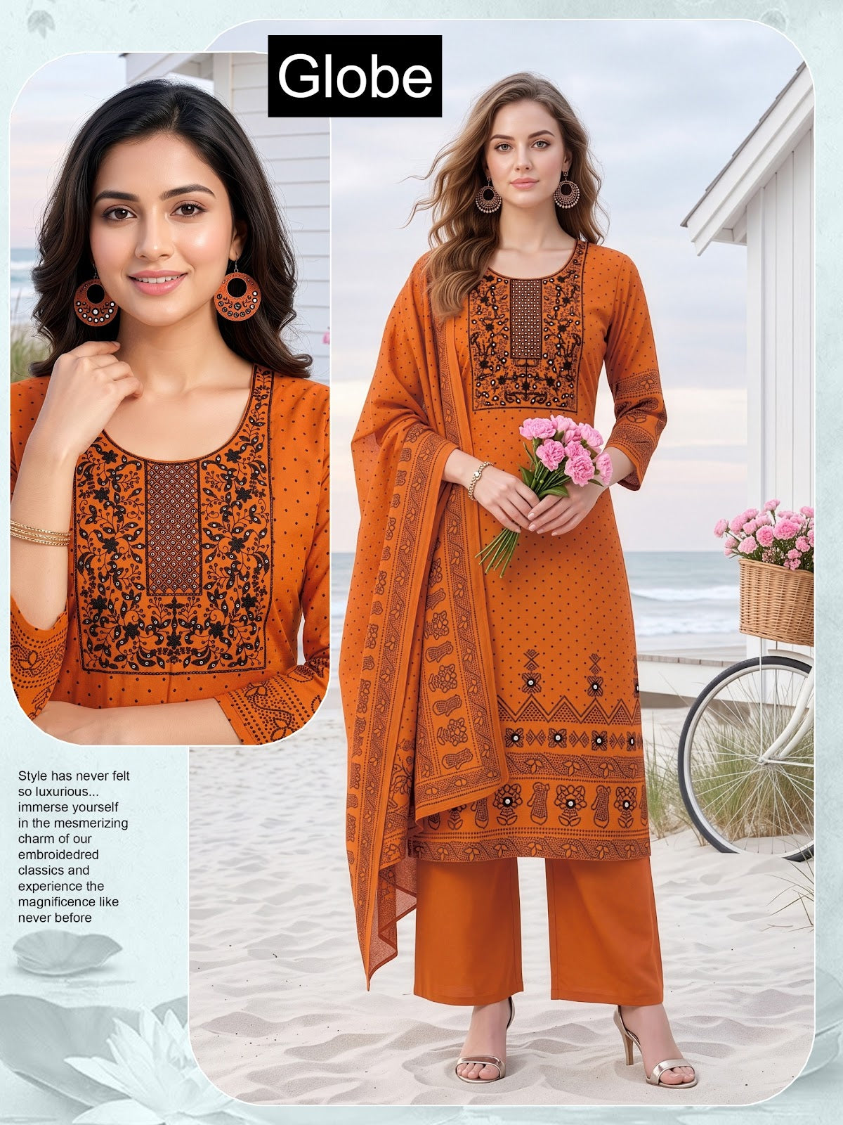 Dno 10041-10050 Globe Dhabu Readymade Cotton Pant Suits Manufacturer Gujarat