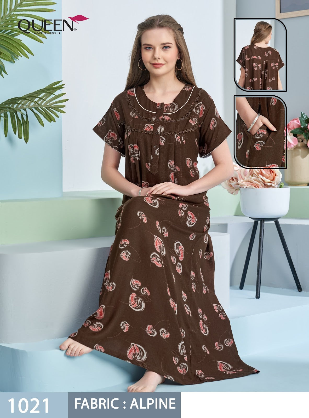 Dno 1019-1022 Queen Alpine Night Gowns Manufacturer